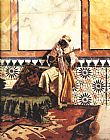 Rudolf Ernst Gnaoua in a North African Interior painting